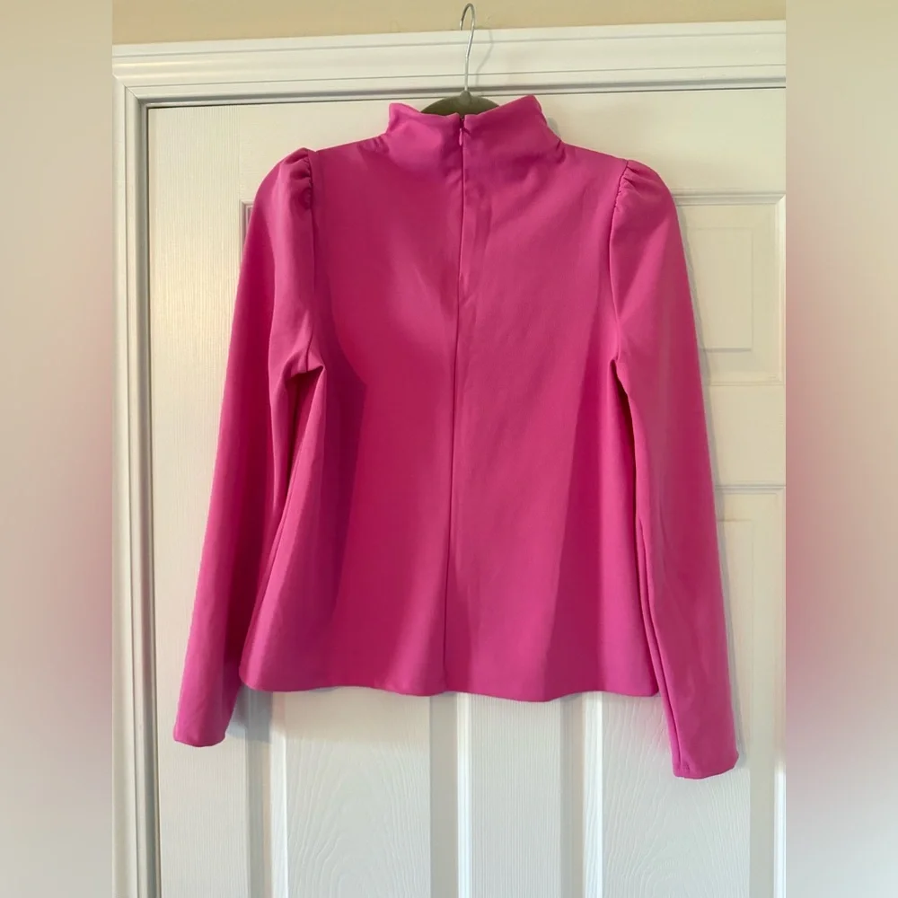 Ann Taylor Puff Sleeve Mock Neck Top - Picture 4 of 4